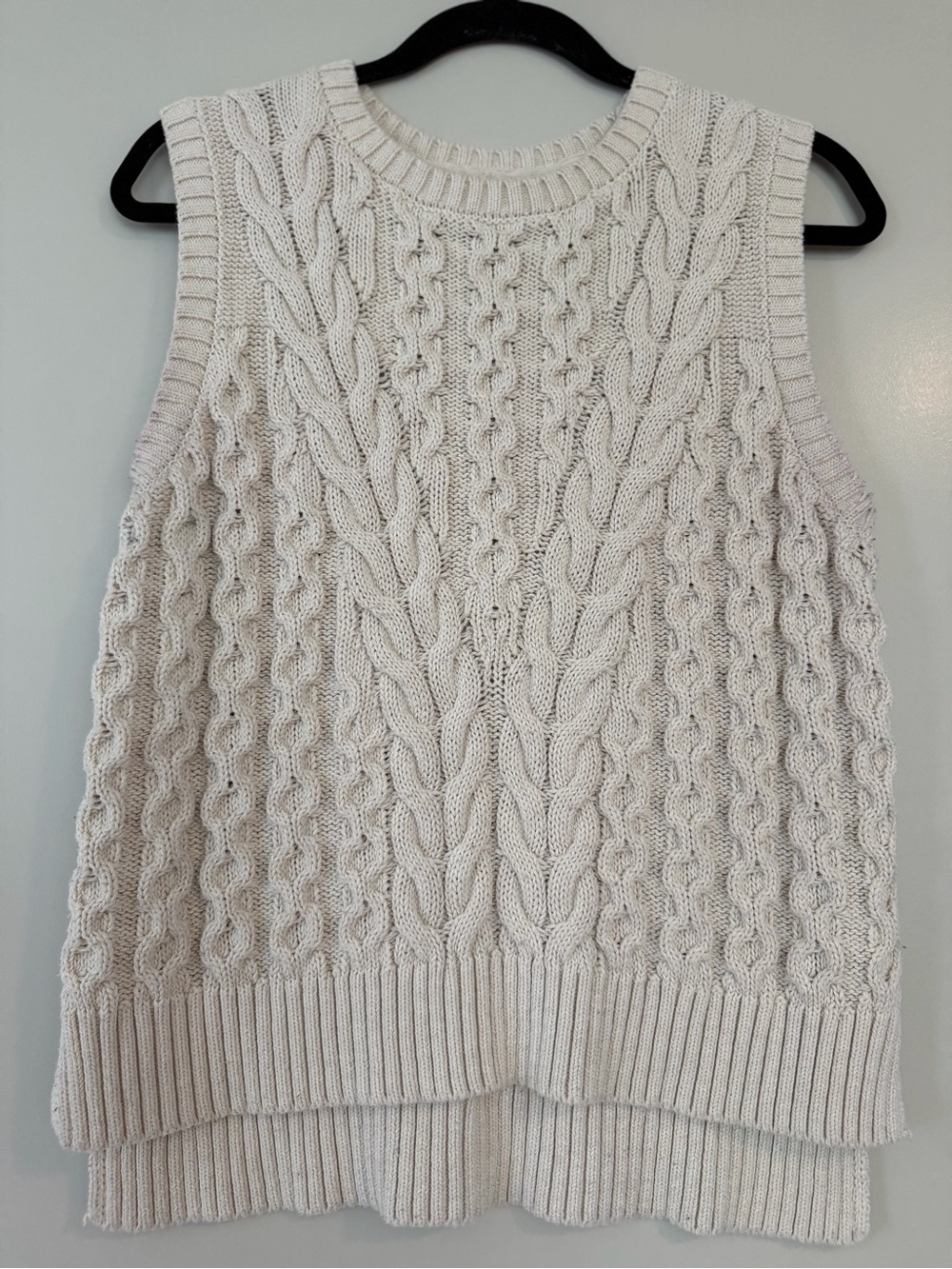 LAST CHANCE SALE! Nicole Miller Cream Cable Knit V-Neck Sweater Vest